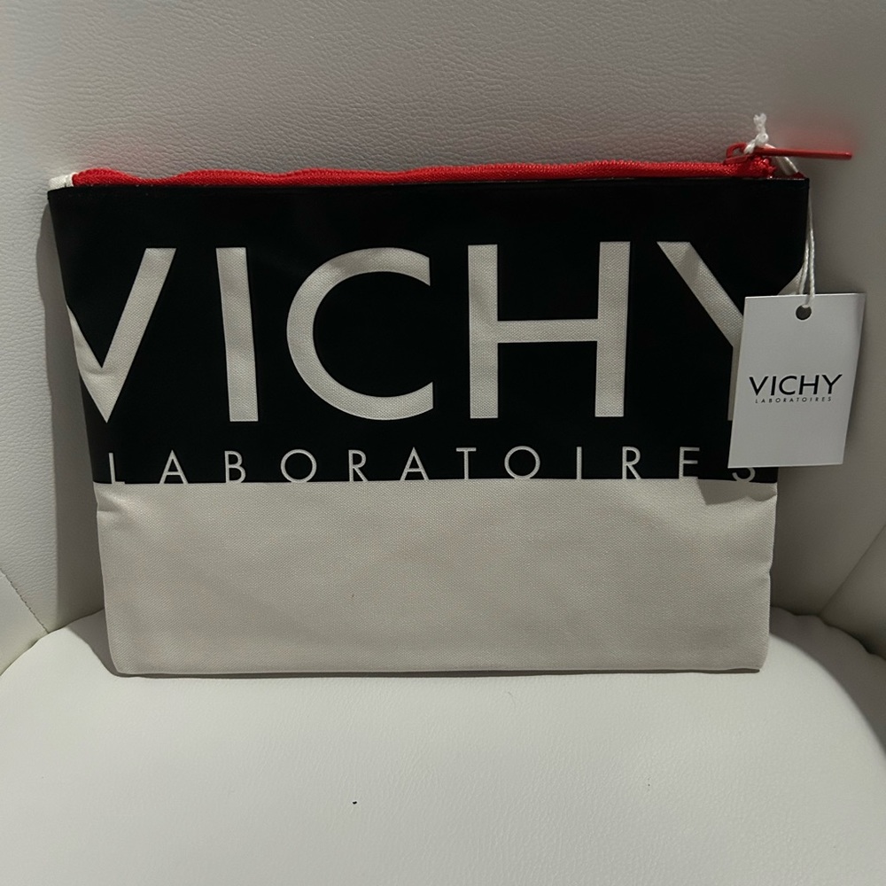 Vichy Black and White Cosmetic Pouch